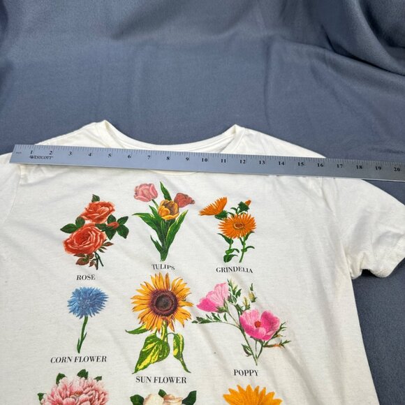 Fifth Sun Womens Size Medium Tee Shirt Floral Graphic White Preowned - Picture 5 of 9